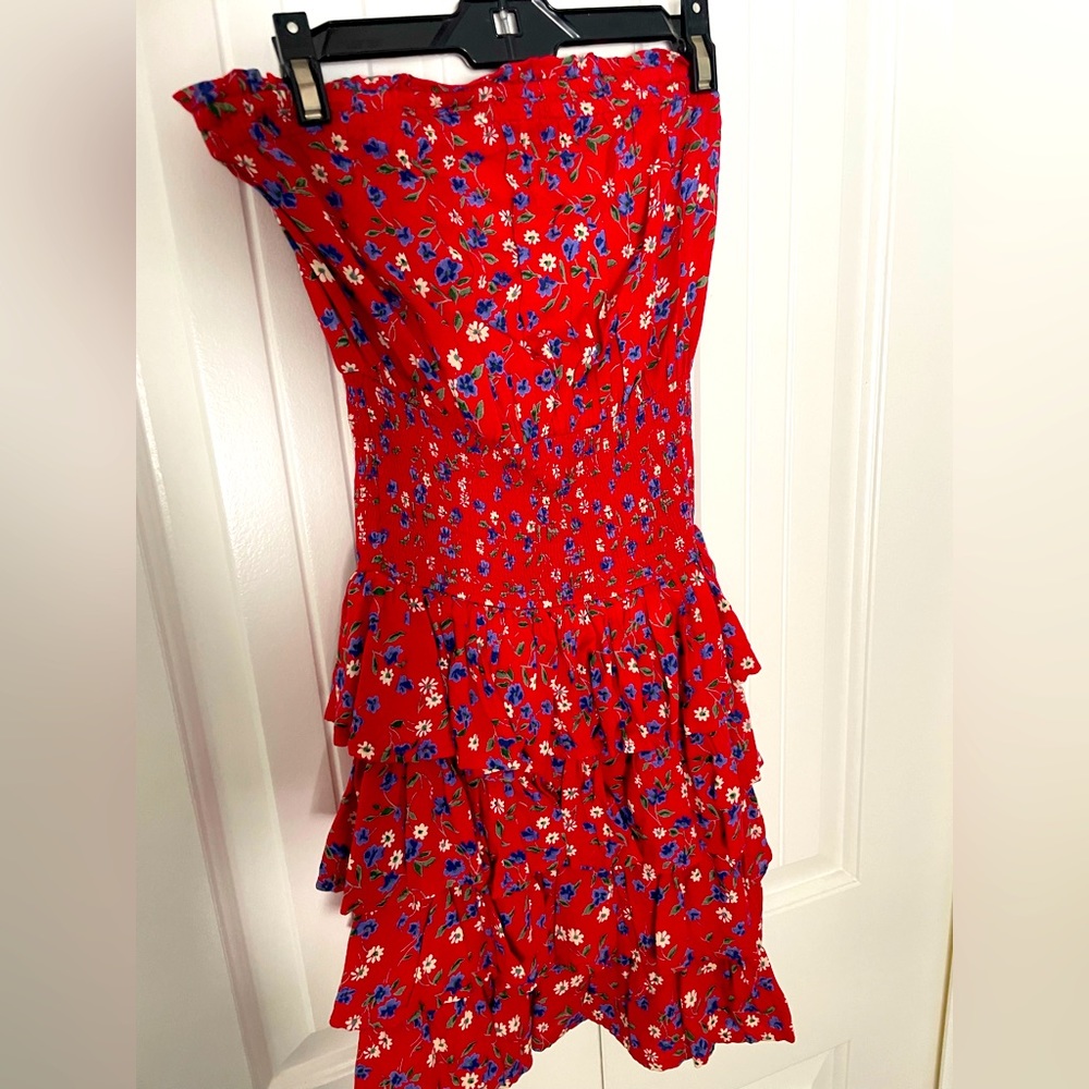 New with tags! Strapless tight ruffle mini dress